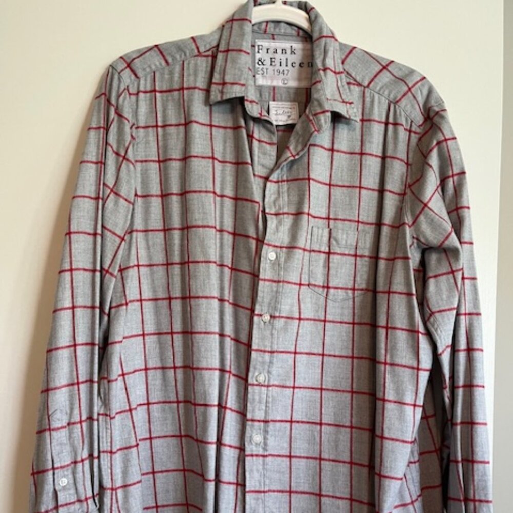 Frank and Eileen -  "Eileen fit"   Flannel - Windowpane plaid - size Large
